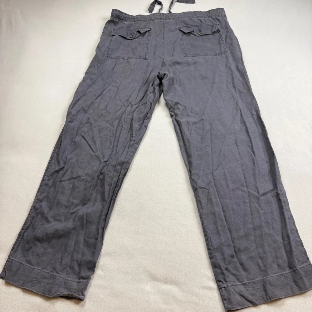 VTG 90s Polo Ralph Lauren Mens 40 X 31 Gray 100% Linen Drawstring Pants USA Made
